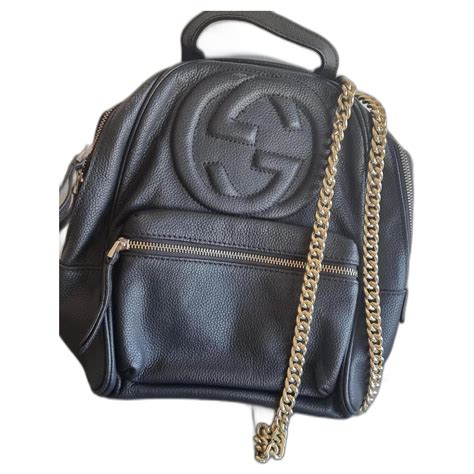 Gucci Black Soho Chain Backpack Leather ref.1171879.